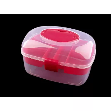   Műanyag doboz / varrókazetta - 1 pink (4 db-os csomagolás)