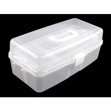   Gyöngy, szerelékes tároló doboz / szétnyitható - Transparent off white (3 db-os csomagolás)