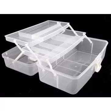   Gyöngy, szerelékes tároló doboz / szétnyitható - Transparent off white (3 db-os csomagolás)