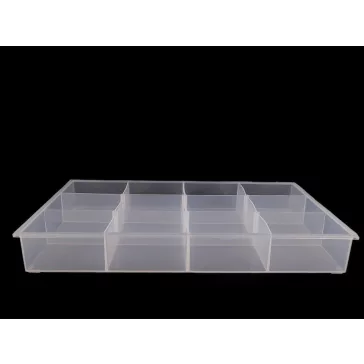   Műanyag rekeszes tároló doboz 23x34,5x4,5 cm - Transparent (1 db-os csomagolás)