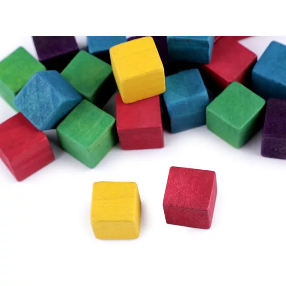 Fa kockák 15x15 mm - 2 multicolor (80 db-os csomagolás) Fa kockák 15x15 mm - 2 multicolor (80 db-os csomagolás)