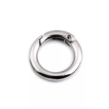   Karabiner gömbölyű táskára való / kulcskarika Ø16 mm - 1 nikkel (50 db-os csomagolás)