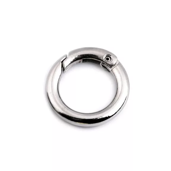 Karabiner gömbölyű táskára való / kulcskarika Ø16 mm - 1 nikkel (2 db-os csomagolás) Karabiner gömbölyű táskára való / kulcskarika Ø16 mm - 1 nikkel (2 db-os csomagolás)