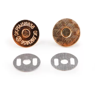 Mágneses vékony kapocs Ø18 mm - 6 rózsaarany (20 szett)