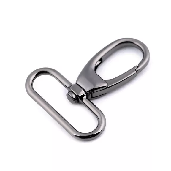 Fém forgós karabiner 38 mm-es befűző - 2 nikkel fekete (10 db-os csomagolás) Fém forgós karabiner 38 mm-es befűző - 2 nikkel fekete (10 db-os csomagolás)
