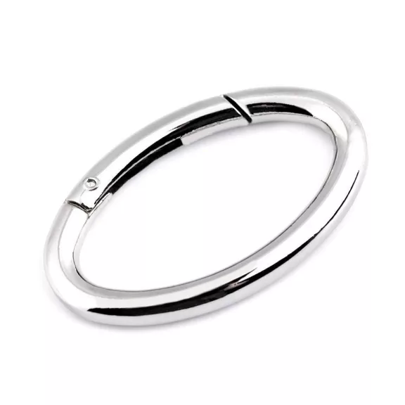 Ovális karabiner táskára / kulcskarika - 1 nikkel (30 db-os csomagolás) Ovális karabiner táskára / kulcskarika - 1 nikkel (30 db-os csomagolás)