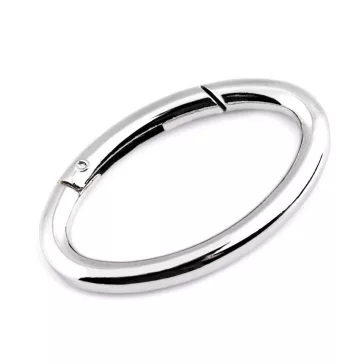   Ovális karabiner táskára / kulcskarika - 1 nikkel (10 db-os csomagolás)