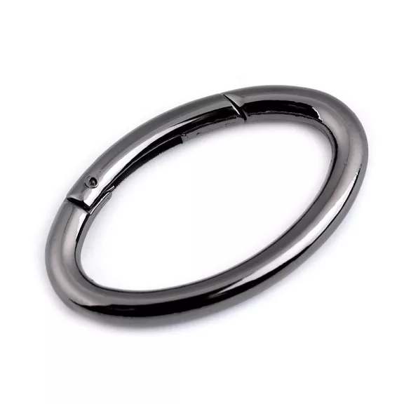 Ovális karabiner táskára / kulcskarika - 2 nikkel fekete (1 db-os csomagolás) Ovális karabiner táskára / kulcskarika - 2 nikkel fekete (1 db-os csomagolás)
