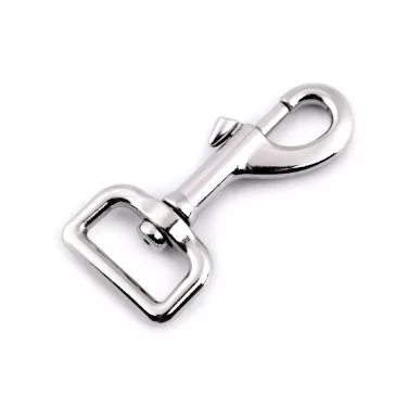   Nagy fém forgós karabiner 38 mm-es befűző - 1 nikkel (10 db-os csomagolás)