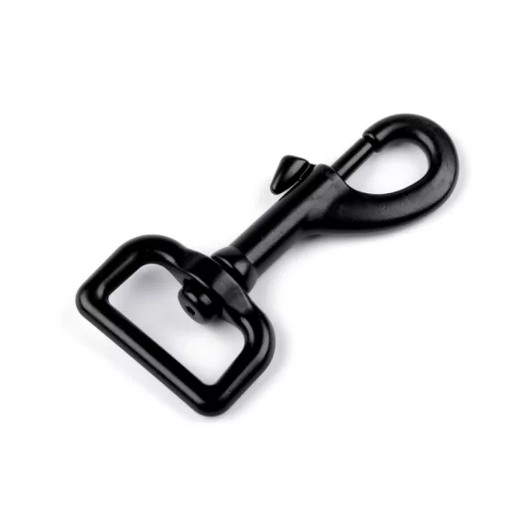 Nagy fém forgós karabiner 38 mm-es befűző - 4 fekete lakk (1 db-os csomagolás) Nagy fém forgós karabiner 38 mm-es befűző - 4 fekete lakk (1 db-os csomagolás)