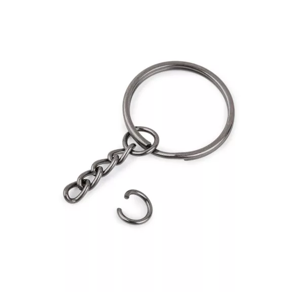 Láncos kulcskarika Ø25 mm - 2 nikkel fekete (1000 db-os csomagolás) Láncos kulcskarika Ø25 mm - 2 nikkel fekete (1000 db-os csomagolás)