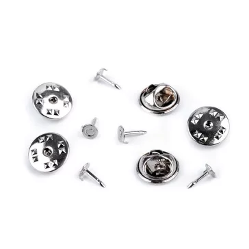   Tiszti patent hát+szeg Ø11 mm jelvény gomb, pillangó patent - 1 platina (200 pr)