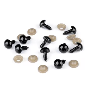 Biztonsági szemek Ø12 mm - fekete (10 szett)