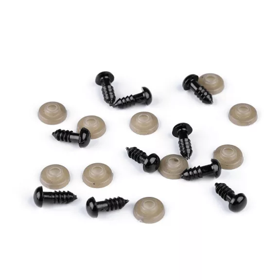 Biztonsági szemek Ø8 mm - fekete (50 szett) Biztonsági szemek Ø8 mm - fekete (50 szett)