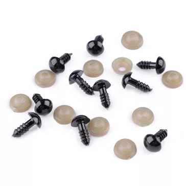 Biztonsági szem Ø10 mm - fekete (10 szett)