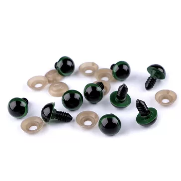 Biztonsági szem Ø14 mm - 3 élénkzöld (10 szett)