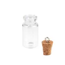 Üvegcse medál parafa dugóval 13x30 mm - Transparent (40 fiola) Üvegcse medál parafa dugóval 13x30 mm - Transparent (40 fiola)