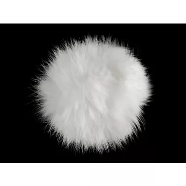   Műszörme pompom pánttal Ø6 cm - 1 fehér (1 db-os csomagolás)