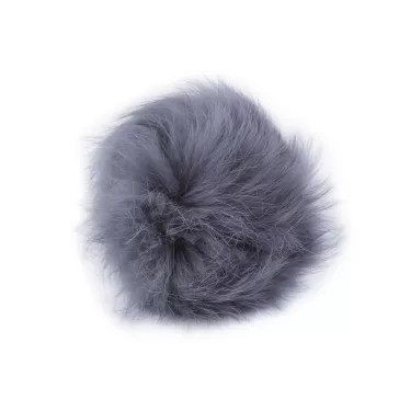   Műszörme pompom pánttal Ø6 cm - 2 szürkéskék (20 db-os csomagolás)