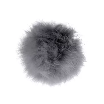   Műszörme pompom pánttal Ø6 cm - 7 szürke (20 db-os csomagolás)