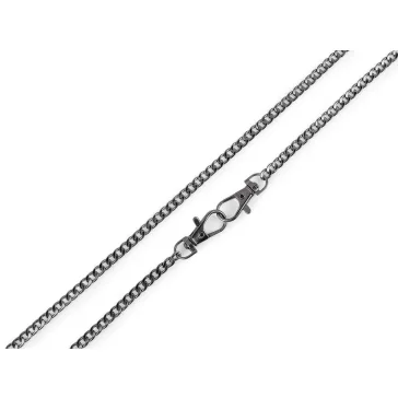   Fém táskalánc lapos karabinerrel hossza 117 cm - 2 nikkel fekete (20 db-os csomagolás)