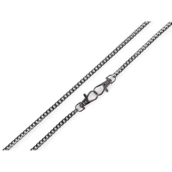 Fém táskalánc lapos karabinerrel hossza 117 cm - 2 nikkel fekete (20 db-os csomagolás) Fém táskalánc lapos karabinerrel hossza 117 cm - 2 nikkel fekete (20 db-os csomagolás)