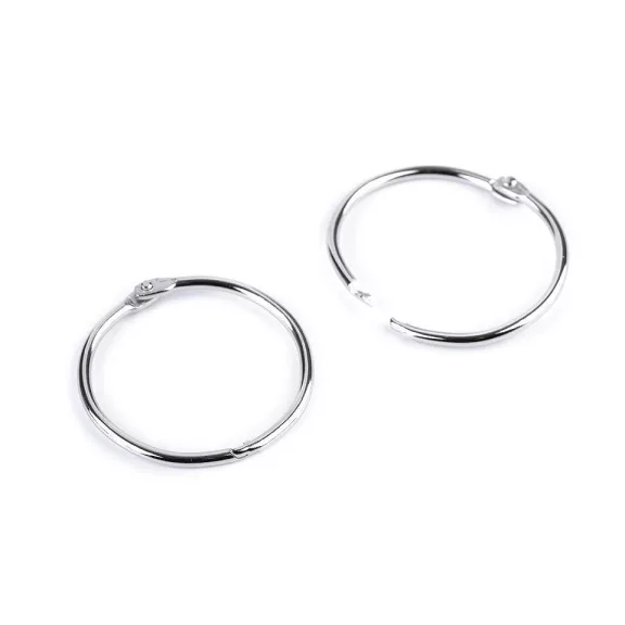 Szétkapcsolható karika / könyv karika - 2 (Ø40 mm) nikkel (10 db-os csomagolás) Szétkapcsolható karika / könyv karika - 2 (Ø40 mm) nikkel (10 db-os csomagolás)