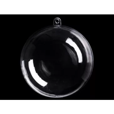   Átlátszó műanyag gömb Ø10 cm 2 részes - Transparent (40 db-os csomagolás)