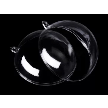   Átlátszó műanyag gömb Ø10 cm 2 részes - Transparent (5 db-os csomagolás)