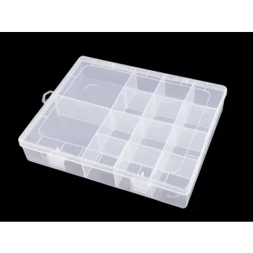   Műanyag rekeszes doboz 4x17x21 cm - 1 Transparent (9 db-os csomagolás)