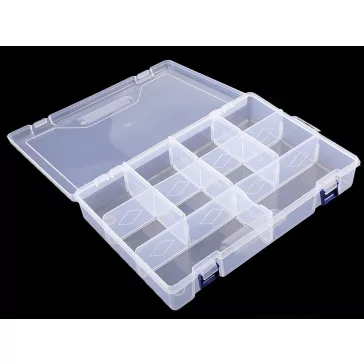   Műanyag rekeszes doboz 6x20x30 cm - Transparent (1 db-os csomagolás)