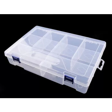  Műanyag rekeszes doboz 6x20x30 cm - Transparent (4 db-os csomagolás)