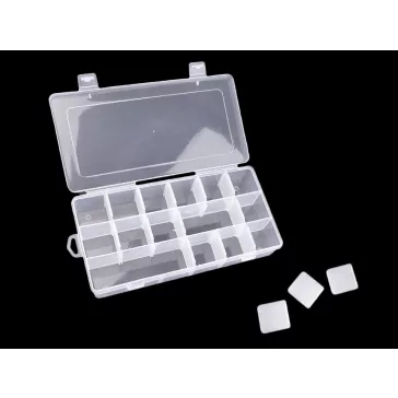   Műanyag rekeszes doboz 12,5x23x4 cm - Transparent (1 db-os csomagolás)