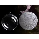 Átlátszó műanyag gömb Ø7 cm 2 részes - Transparent (5 db-os csomagolás)