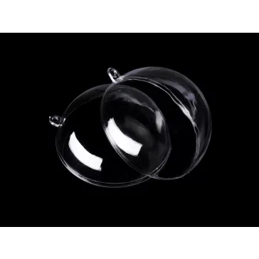   Átlátszó műanyag gömb Ø7 cm 2 részes - Transparent (5 db-os csomagolás)