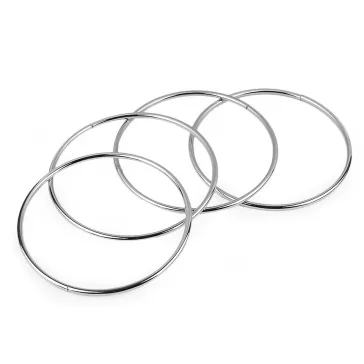   Fém kör hegesztetlen / táska fogantyú Ø13,5 cm - nikkel (4 db-os csomagolás)