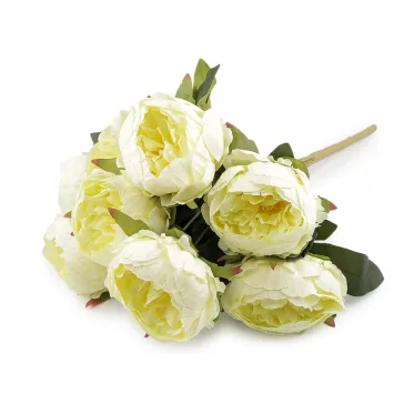 Pünkösdirózsa művirág - 7 sárgászöld (5 bunch)