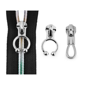 Cipzár húzóka spirál cipzárhoz No 5 dísszel