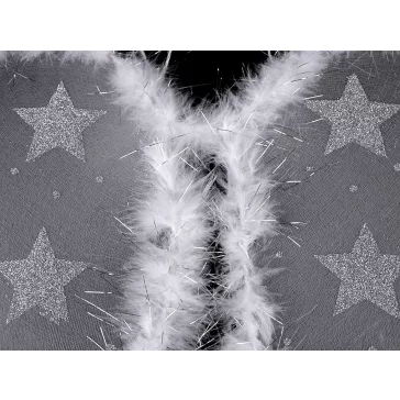   Angyal szárny tollakkal és glitteres csillaggal - fehér (4 db-os csomagolás)