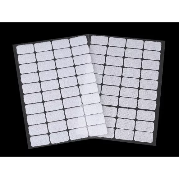 Tépőzár öntapadós téglalap 15x25 mm - 1 fehér (1 lap) Tépőzár öntapadós téglalap 15x25 mm - 1 fehér (1 lap)