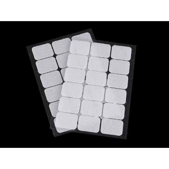 Tépőzár öntapadós téglalap 25x32 mm - 1 fehér (1 lap) Tépőzár öntapadós téglalap 25x32 mm - 1 fehér (1 lap)