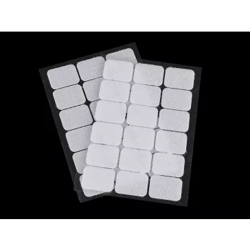   Tépőzár öntapadós téglalap 25x32 mm - 1 fehér (50 kártya)