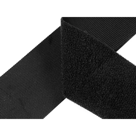 Alacsony profilú tépőzár hurkos + bolyhos oldal 10 cm - fekete Alacsony profilú tépőzár hurkos + bolyhos oldal 10 cm - fekete