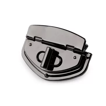   Fém táska zár 39x54 mm kapocs - 2 nikkel fekete (20 szett)