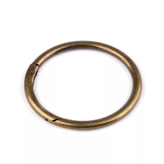 Karabiner gömbölyű táskára való / karika kulcsra Ø50 mm nagy - 4 ósárgaréz (1 db-os csomagolás) Karabiner gömbölyű táskára való / karika kulcsra Ø50 mm nagy - 4 ósárgaréz (1 db-os csomagolás)