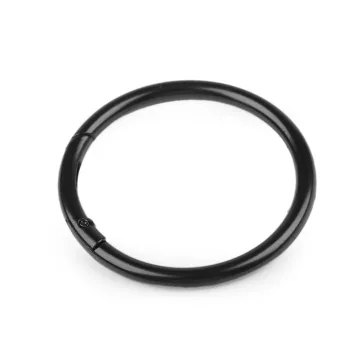   Karabiner gömbölyű táskára való / karika kulcsra Ø50 mm nagy - 6 fekete lakk (1 db-os csomagolás)