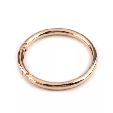   Karabiner gömbölyű táskára való / karika kulcsra Ø50 mm nagy - 7 rózsaarany (4 db-os csomagolás)