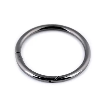   Karabiner gömbölyű táskára való / karika kulcsra Ø50 mm nagy - 7 rózsaarany (20 db-os csomagolás)