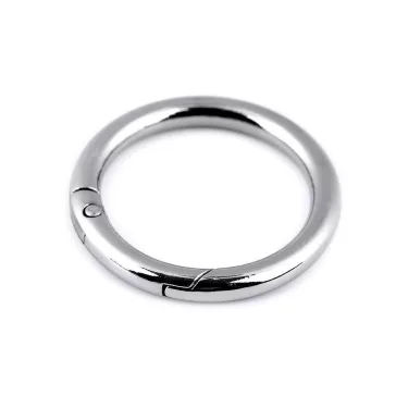   Karabiner gömbölyű táskára való / karika kulcsra Ø32 mm - 1 nikkel (10 db-os csomagolás)