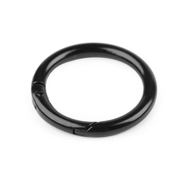 Karabiner gömbölyű táskára való / karika kulcsra Ø32 mm - 5 fekete lakk (1 db-os csomagolás) Karabiner gömbölyű táskára való / karika kulcsra Ø32 mm - 5 fekete lakk (1 db-os csomagolás)